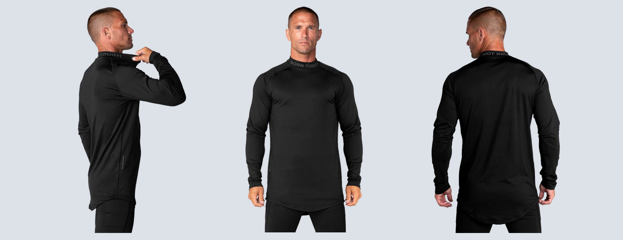 Born Tough Mock Neck Long Sleeve Compression Shirt