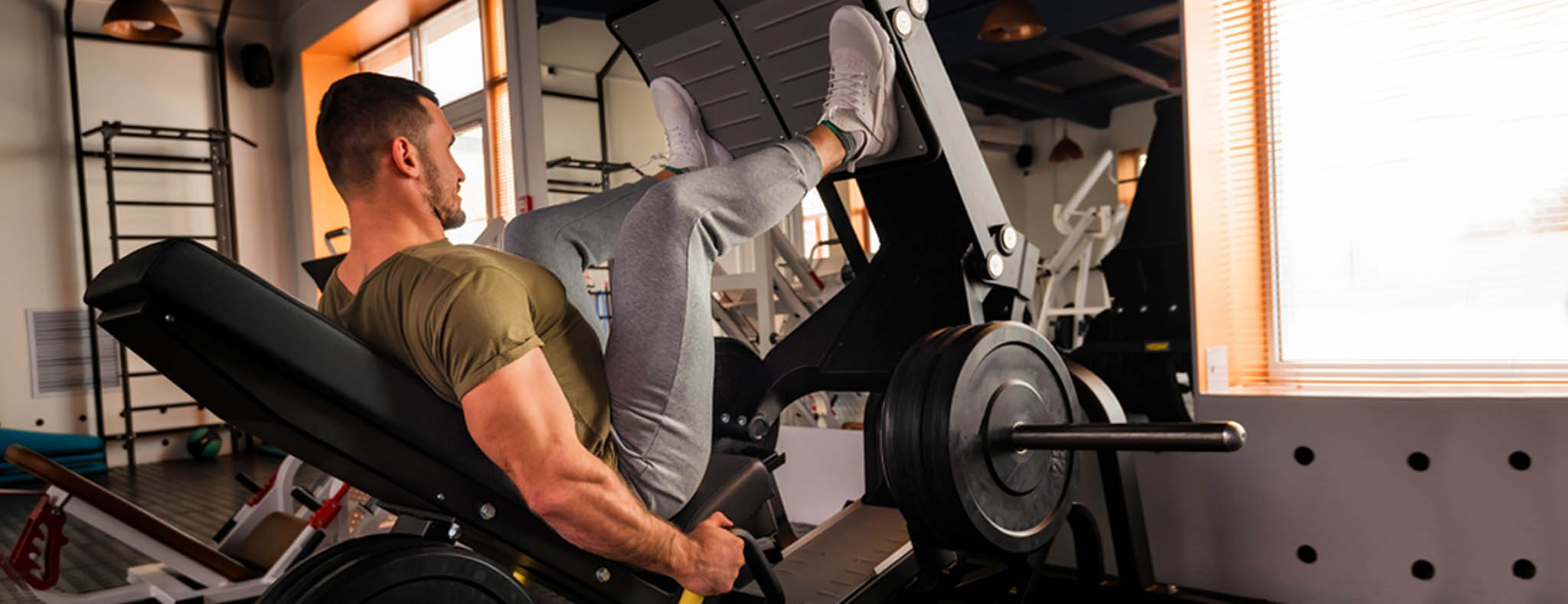 Men doing Leg press